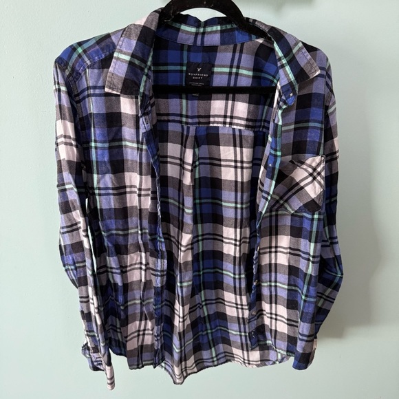American Eagle Outfitters Plaid Boyfriend Shirt Women’s Size Large - Picture 1 of 4